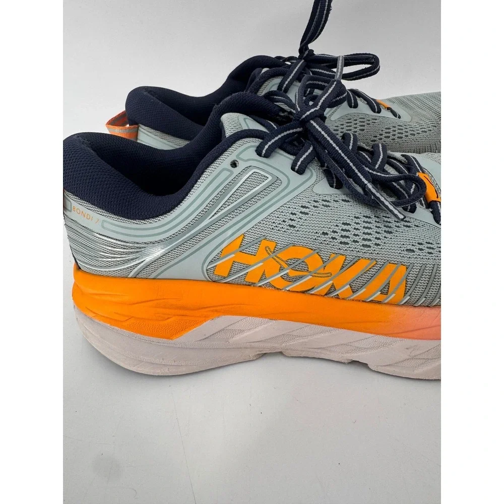 Hoka One One Bondi 7 Running Shoes Women 7 Blue Orange Max Cushion Road Runner